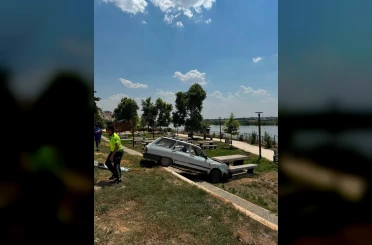 Otomobil millet bahçesine uçtu: 1 yaralı 