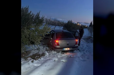 Otomobil şarampole girdi: 2 yaralı 