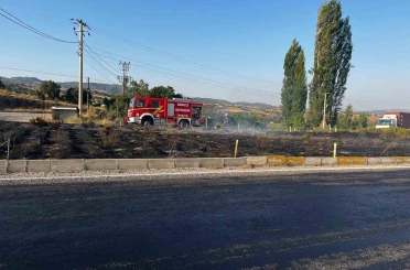 Refüjde çıkan yangın kısa sürede söndürüldü 