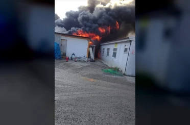 Rize’de şantiyede yangın 