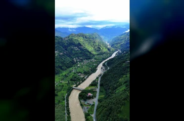 Rize’de selin etkili olduğu Fırtına Vadisi havadan görüntülendi 