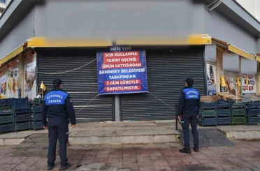 Şahinbey Belediyesi’nden tarihi geçmiş ürün satan markete kapatma cezası 