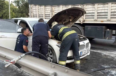 Sanayiden 10 dakika önce aldığı otomobili yandı 