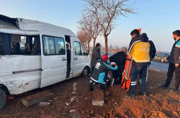 Şanlıurfa’da işçi servisi ağaca çarptı: 7 yaralı 
