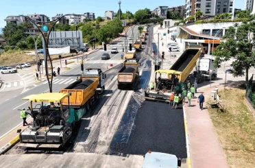Santral Rampası’na 9 bin 350 tonluk asfalt dokunuşu 