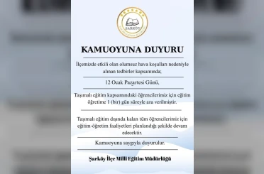 Şarköy’de taşımalı eğitime bir gün ara verildi 