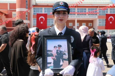 Şehit babasının izinden giderek polis oldu 