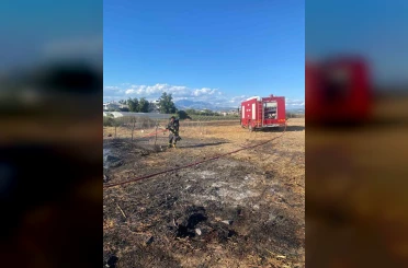 Serik’te ahırda çıkan yangında 1 koyun telef oldu 