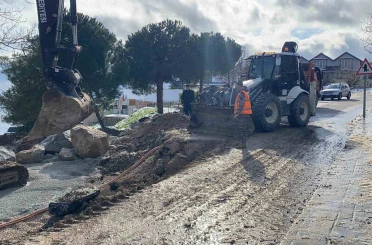 Sinop’ta heyelan sonrası onarım mesaisi 