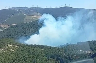 Soma’daki orman yangınına havadan ve karadan müdahale başladı 