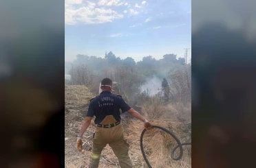 Susurluk’ta çıkan yangında 1 ton saman kullanılamaz hale geldi 