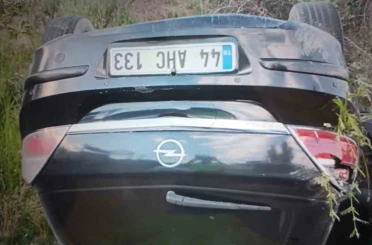 Takla atan otomobilin sürücüsü yaralandı 