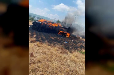 Tarsus’ta saman balyaları alevlere teslim oldu 