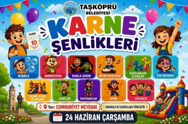 Taşköprü Belediyesi’nden çocuklara karne şenliği 