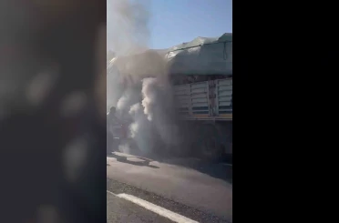 Tekirdağ tır alevlere teslim olmadan söndürüldü 