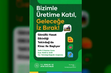 Tekirdağ’da gönüllü hasat etkinliği kirazla başlıyor 
