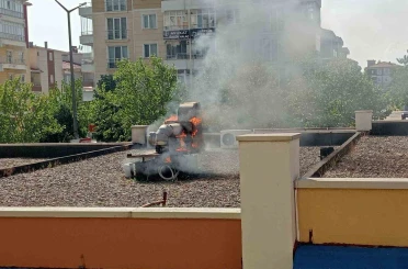 Tekirdağ’da iş yerindeki yangın otoparktaki araçlara sıçramadan söndürüldü 