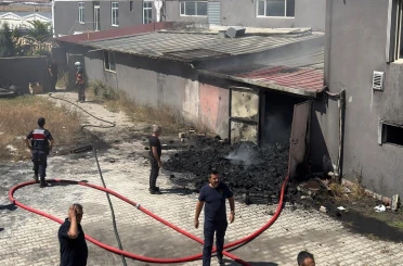 Tekstil fabrikasının atık deposunda yangın 