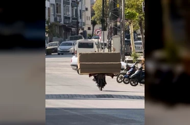 Tokat’ta koltuk taşıyan motosiklet sürücüsüne ceza 