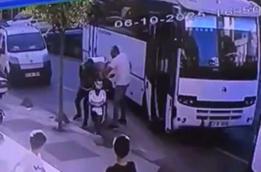 Trafik magandası kuryeye dehşeti yaşattı 