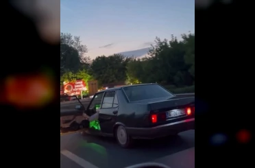 Trafikte ’yok artık’ dedirten anlar kamerada 