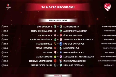 Trendyol 1. Lig’de 36. hafta programı açıklandı 