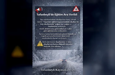 Tufanbeyli’de eğitime kar engeli 