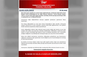 Tunceli Valiliğinden afiş açıklaması 