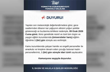 Tunceli’de eğitime 1 gün ara 