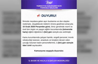 Tunceli’de eğitime 1 gün daha ara verildi 