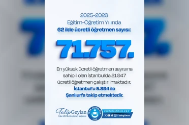 Türk Eğitim-Sen araştırdı: 62 ilde 71 bin 757 ücretli öğretmen sayısı ve 55 ilde 80 bin 449 öğretmen açığı 
