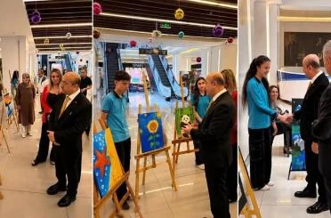 Ulalar Ortaokulu öğrencilerinin yıl sonu resim sergisi açıldı 