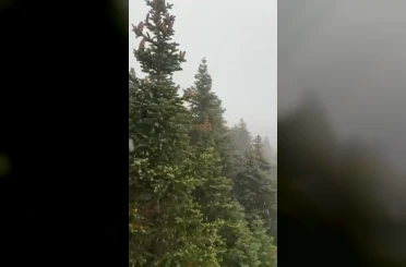 Uludağ’da ilk kar yağışı böyle görüntülendi 