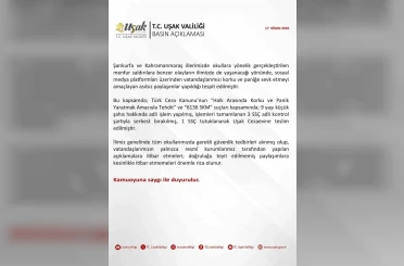 Uşak’ta asılsız paylaşımlara yönelik 1 şüpheli tutuklandı 