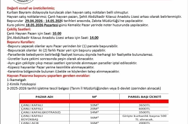 Uşak’ta kurban satış yerleri belli oldu 