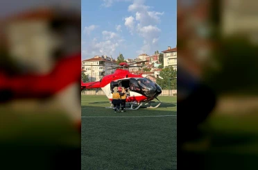 Üzerine kaynar su dökülen bebek için helikopter ambulans havalandı 