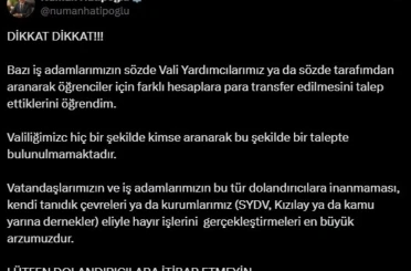 Vali Hatipoğlu’ndan dolandırıcılık olaylarına karşı uyarı 