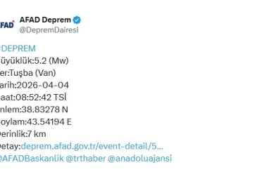 Van’da 5.2 büyüklüğünde deprem 