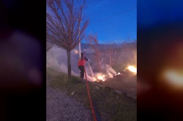 Van’da sazlık yangını 