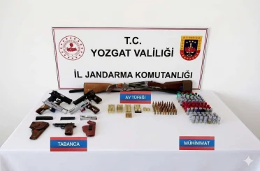 Yozgat’ta ruhsatsız silahlara el konuldu 
