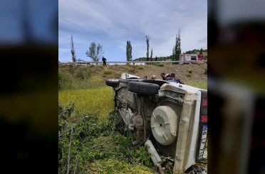 Yozgat’ta takla atan otomobilde 2 kişi yaralandı 