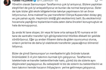 Yüksel Yıldırım: "2-3 yıl içinde ligin ilk 5’inde kalıcı olacağız" 