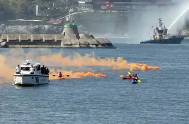 Zonguldak Limanı’nda 30 Ağustos şöleni: Römorkörlerden görsel şov
