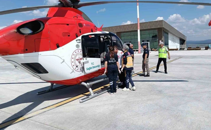Ambulans helikopter 51 yaşındaki hasta için havalandı 