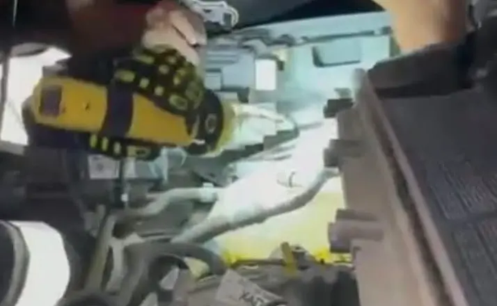 Arsuz’da aracın motoruna sıkışan kedi kurtarıldı
