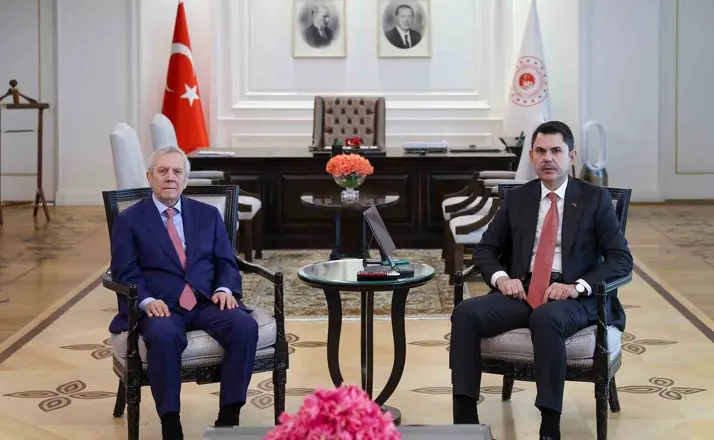 Bakan Kurum, Fenerbahçe spor kulübü başkanı Aziz Yıldırım’ı kabul etti