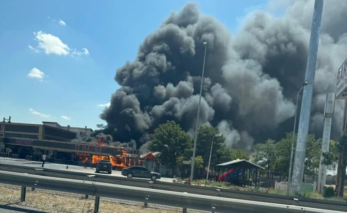 Dinlenme tesisinin restoranı alevlere teslim oldu