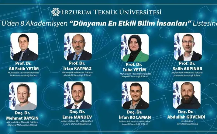 ETÜ’den 8 akademisyen "dünyanın en etkili bilim insanları" listesinde
