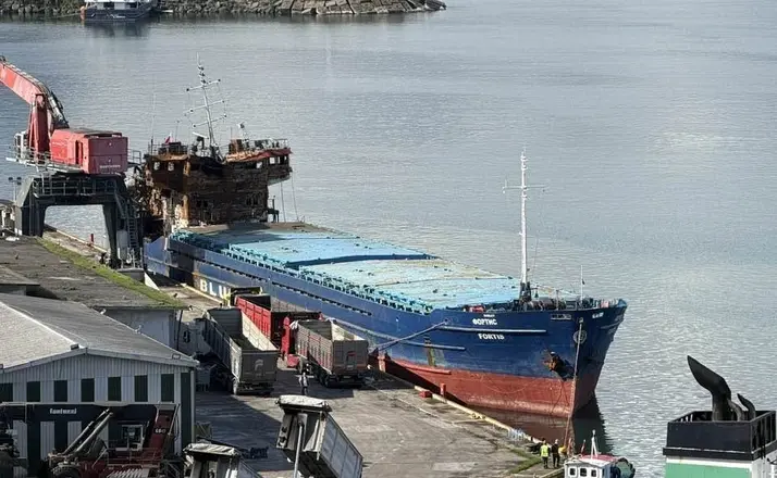 Giresun’da hasarlı gemiden yayılan yanık kokusu endişelendirdi
