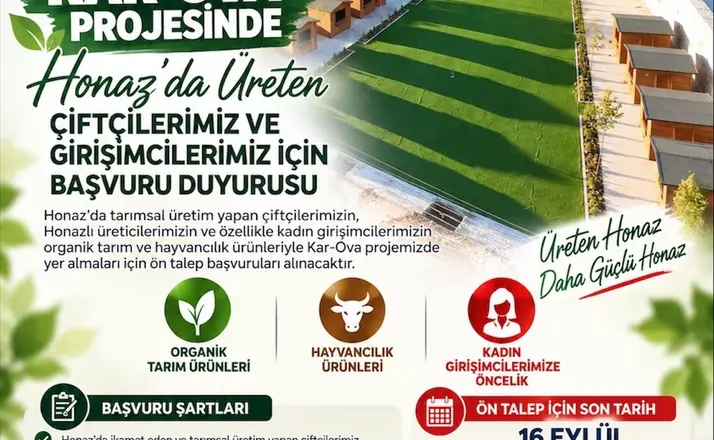 Honaz’da Kar-Ova Projesi için başvurular başladı
